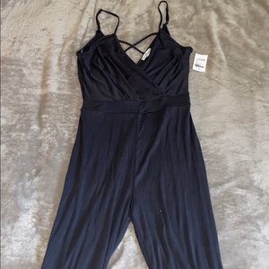 Full Length Charcoal Gray Charlotte Russe Jumpsuit
